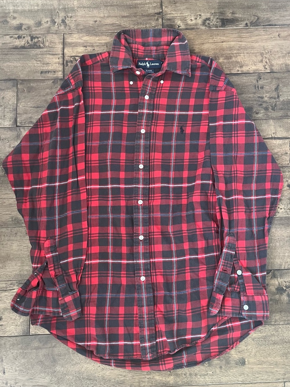 Men’s Blaire Ralph Lauren red plaid button up flannel Size M #preppy #flannel